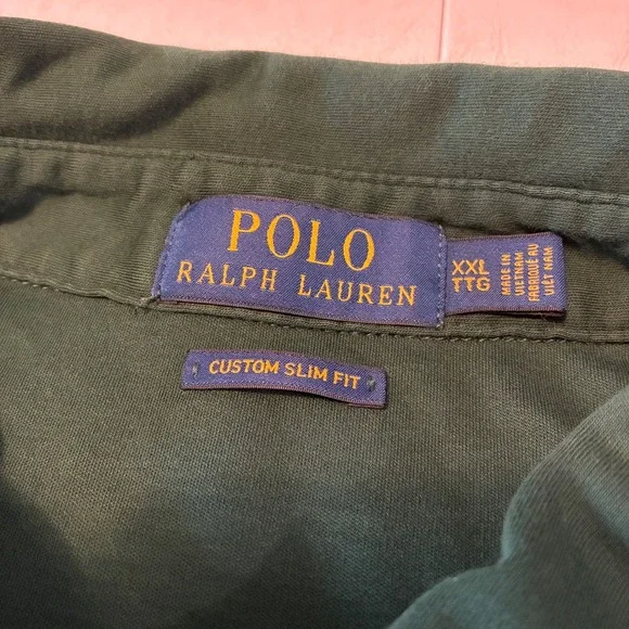 Polo Ralph Lauren Men's Green Polo Shirt Custom Slim Fit Size XXL - Picture 4 of 5